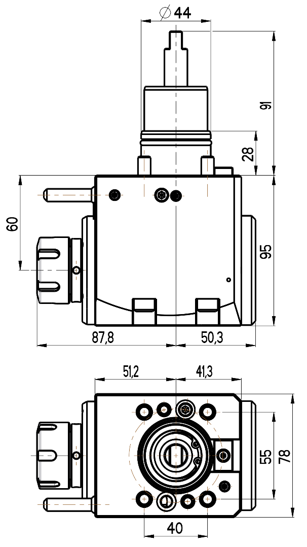 BMT 44 , radialer Werkzeughalter, mit Innenkühlung NAKAMURA