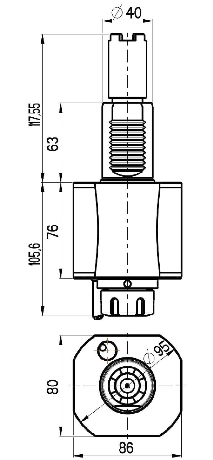 VDI 40, gerader Werkzeughalter, Kupplung GESTUFT HAAS, mit Innenkühlung_2
